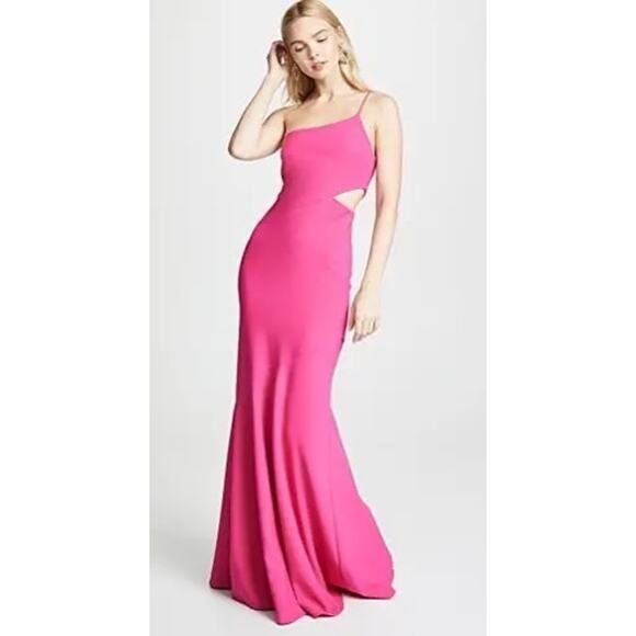 Likely Pink Sleeveless Prom Josephine One-Shoulder Formal Maxi Gown Size 0 - Picture 1 of 13